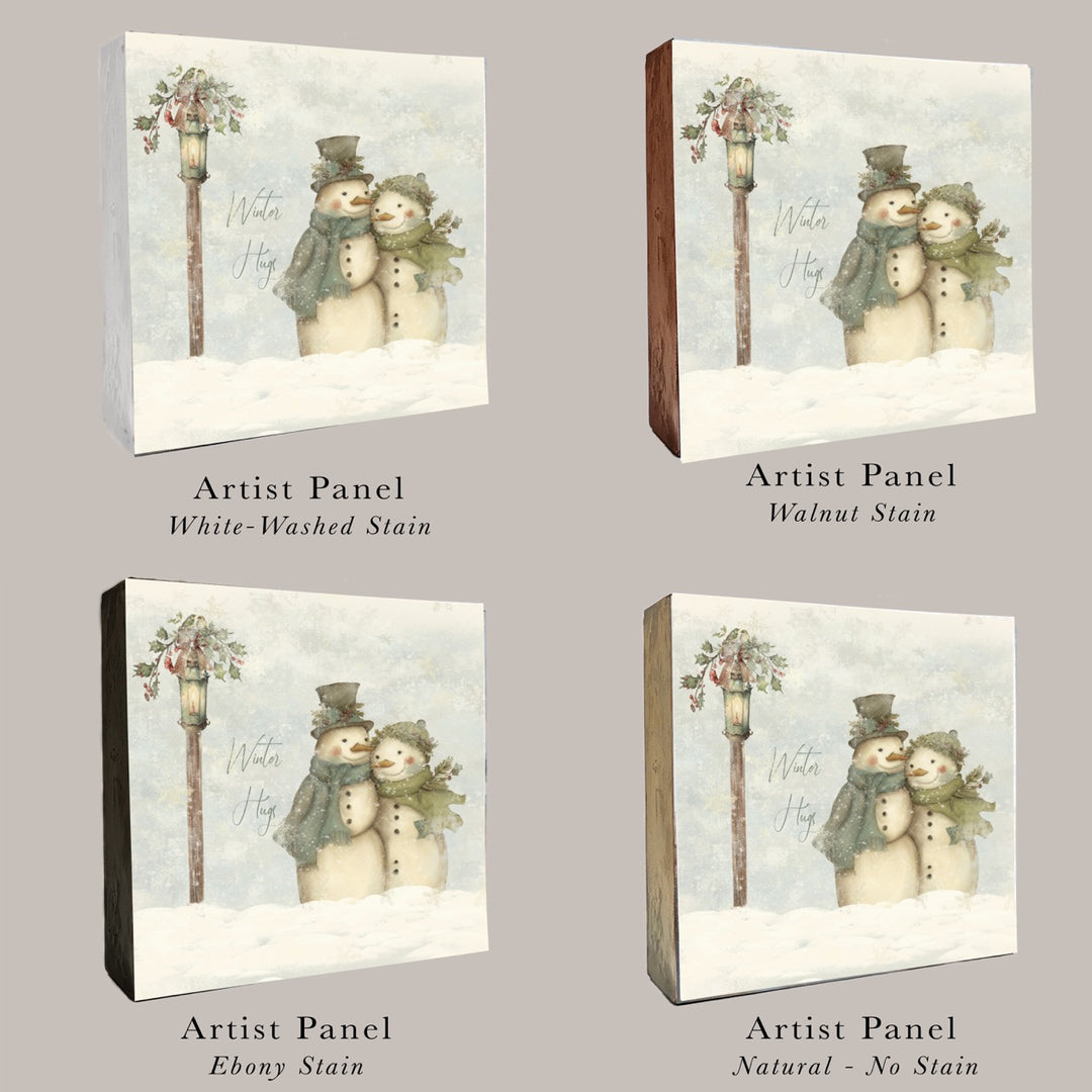 Snowman Winter Hugs Art Print