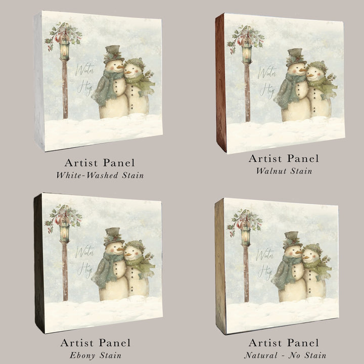 Snowman Winter Hugs Art Print