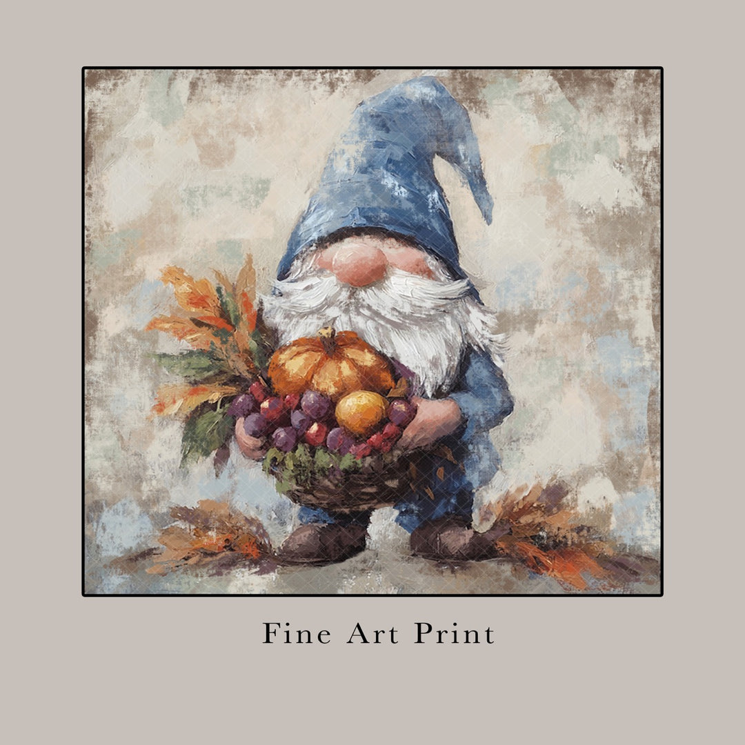 Thanksgiving Gnome Art Print